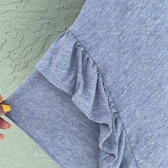 Terra & Sky Sz 2X Gray Ruffled Sleeve Tee - Picture 6 of 8